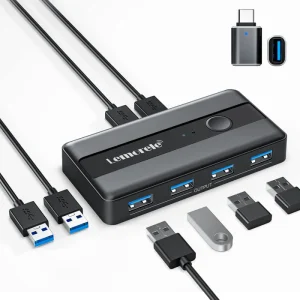 Lemorele (H5) 4 IN 2 OUT USB 3.0 Sharing Switch BOX