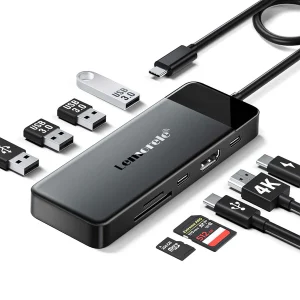 Lemorele (TC92) 9 in 1 Type-C TO {USB+Type-C+Micro SD Card} Metal HUB