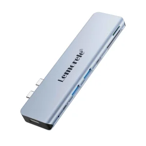 Lemorele (TC14L) 7 in 1 Dual Type-C TO { USB+Type-C+Micro SD Card} Multiport HUB