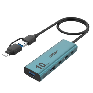 ONTEN (OTN-UCA612+) 5 in 2  USB 3.2 Gen 2, 4-Port 10G Hub with Power Supply