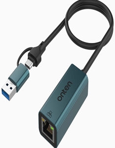 ONTEN OTN-UE106 USB + Type-C To RJ45 LAN10/100 Mbps
